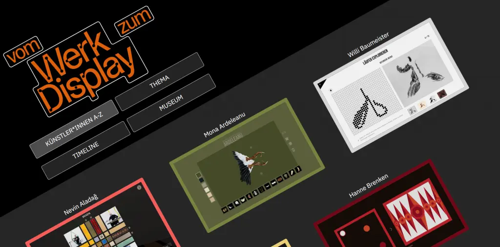 Meta-navigation sweep through decades of artworks and movements